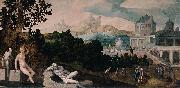 Jan van Scorel Landscape with Bathsheba Spain oil painting artist
